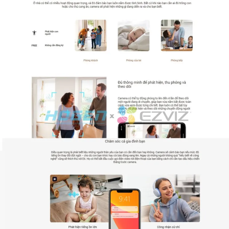 Camera Wifi EZVIZ E6 - AI CAO CẤP- Siêu Nét (5.0MP/3K)