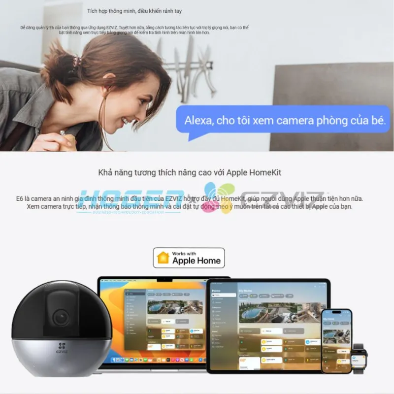 Camera Wifi EZVIZ E6 - AI CAO CẤP- Siêu Nét (5.0MP/3K)