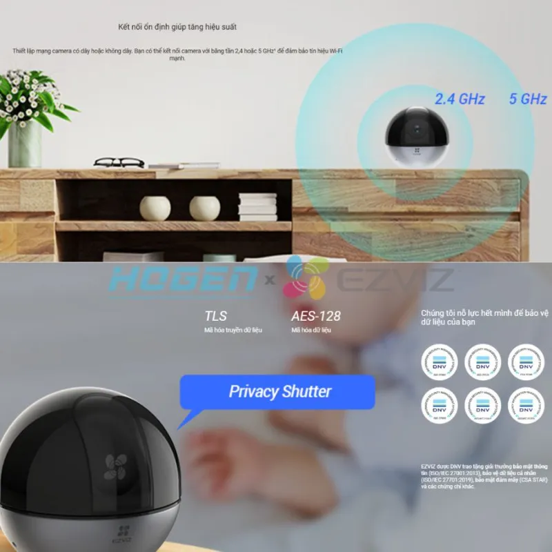 Camera Wifi EZVIZ E6 - AI CAO CẤP- Siêu Nét (5.0MP/3K)