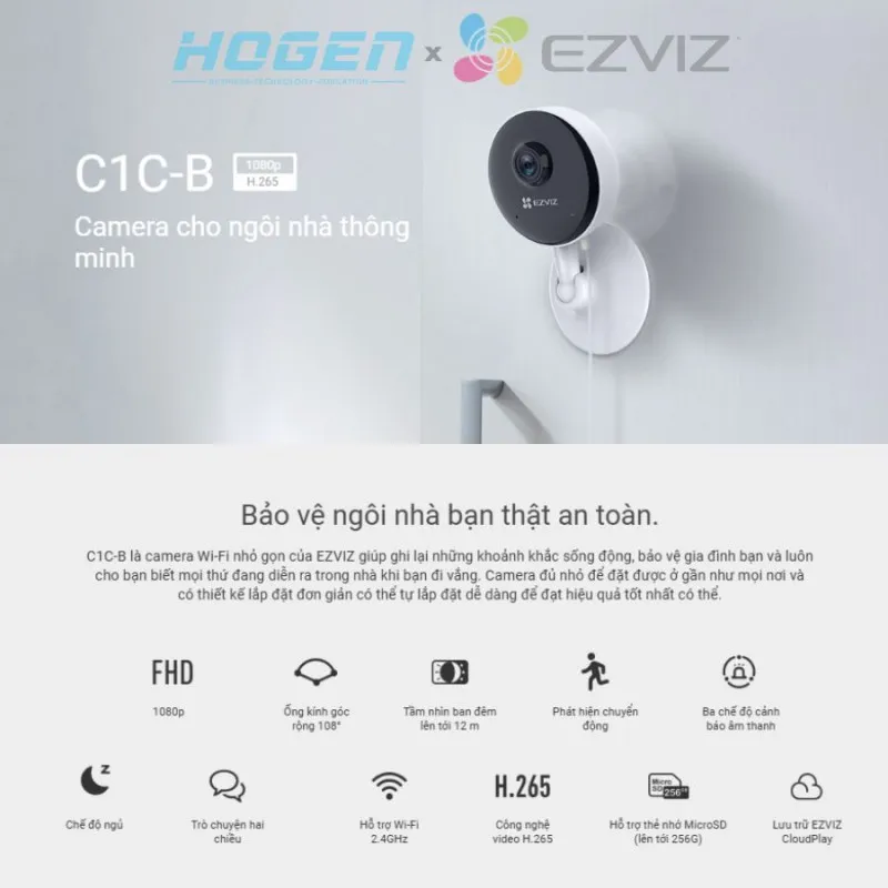 EZVIZ C1C-B 1080P – Camera Wifi trong nhà thông minh