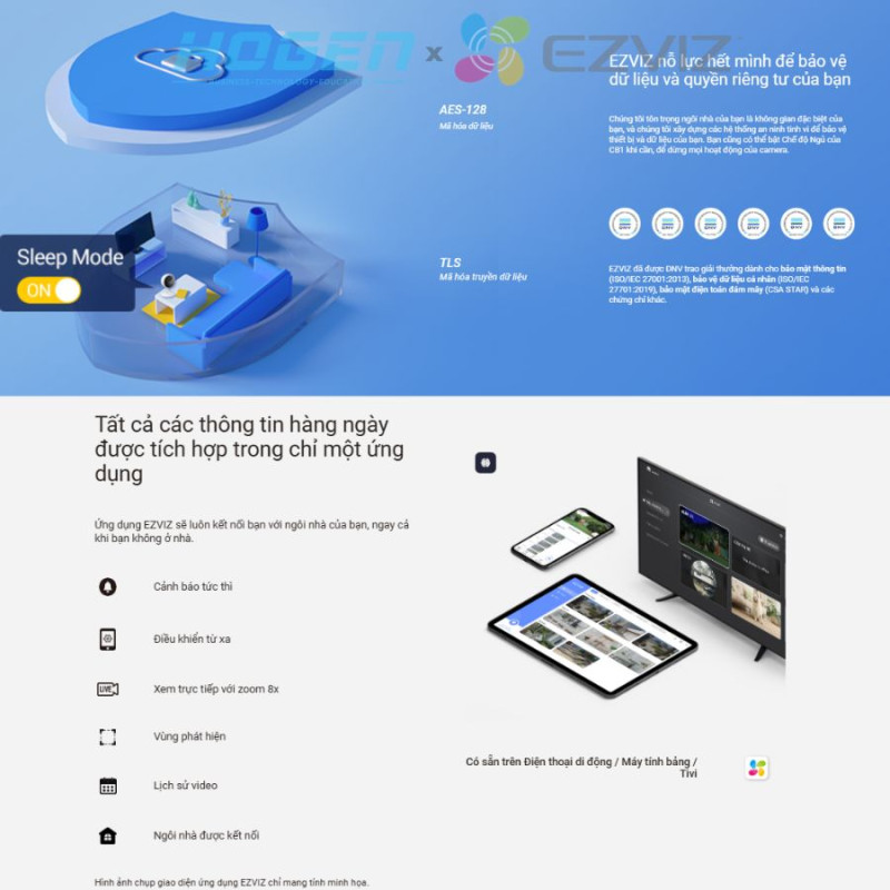 Camera Wifi EZVIZ CB1 dùng Pin 1600mAH (2.0MP)