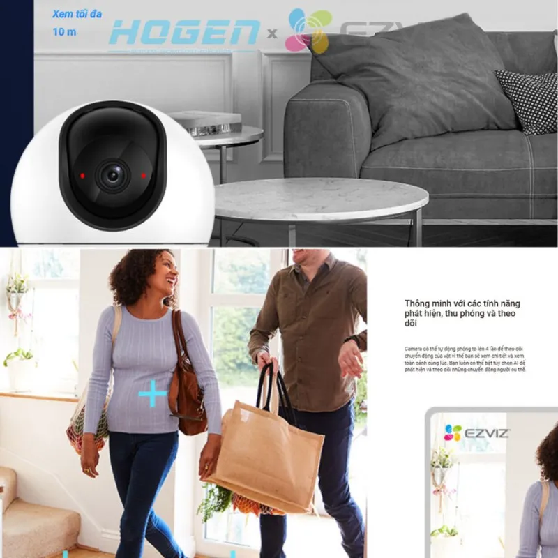 Camera Wifi EZVIZ H6 - AI CAO CẤP (5.0MP/3K)