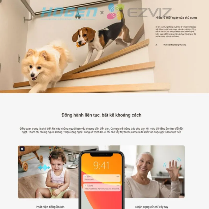 Camera Wifi EZVIZ H6 - AI CAO CẤP (5.0MP/3K)