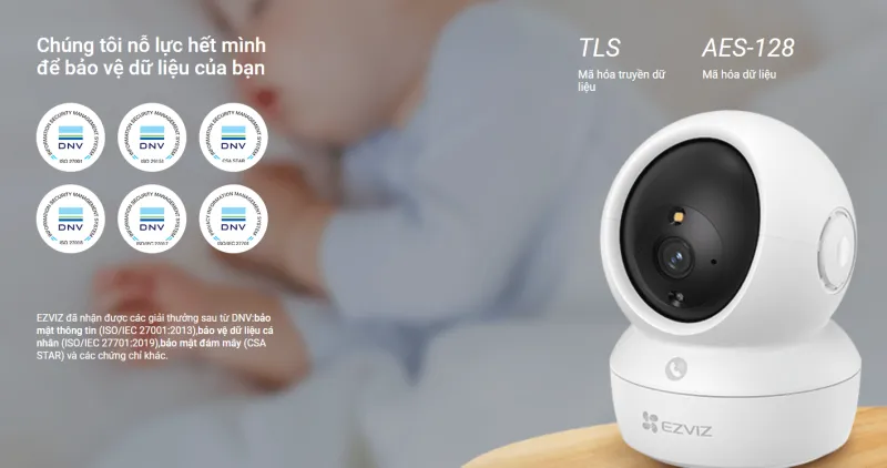 Camera Wifi EZVIZ H6C PRO 3MP 2K, Xoay 360 , Màu đêm thông minh, Tích hợp AI nhận diện người.