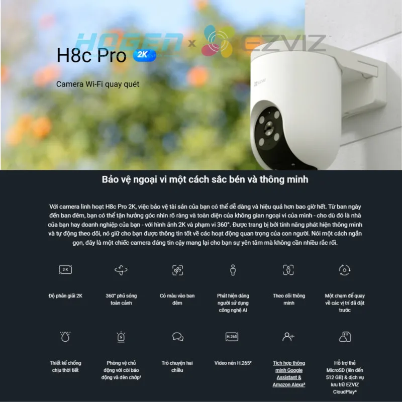 Camera Wifi EZVIZ H8C PRO (3.0MP/2K)