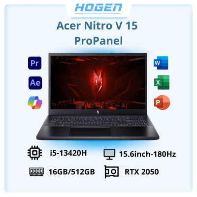 Acer Gaming Nitro V 15 ProPanel ANV15-51-500A NH.QNASV.008 (Intel Core i5-13420H | RTX 2050 4GB | 15.6 inch FHD 180Hz | 16GB | 512GB | Win 11 | Đen)
