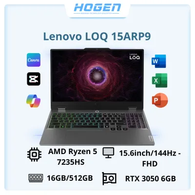 Lenovo LOQ 15ARP9 83JC00LVVN ( AMD Ryzen 5 7235HS | RTX 3050 6GB | 15.6 inch FHD IPS | 16GB | 512GB | Win 11 | Xám)