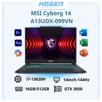 MSI Gaming Cyborg 14 A13UDX-099VN (i7-13620H/16GB/512GB/14" FHD/RTX3050 6GB/W11_Balo)
