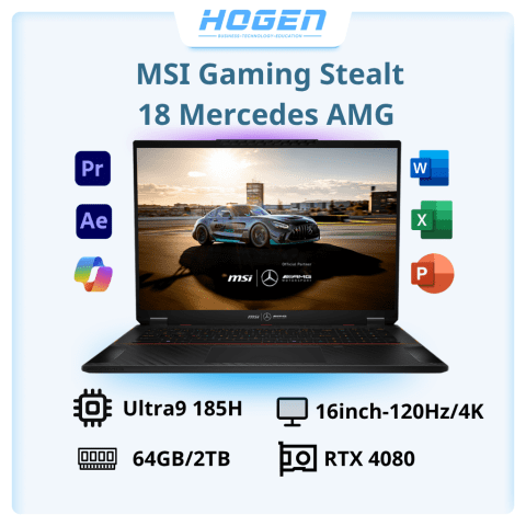 MSI Gaming Stealth 18 Mercedes AMG A1VHG-080VN (U9 185H/AI/64GB/2TB/18"UHD+ MiniLed/RTX4080_12GB/Win11)