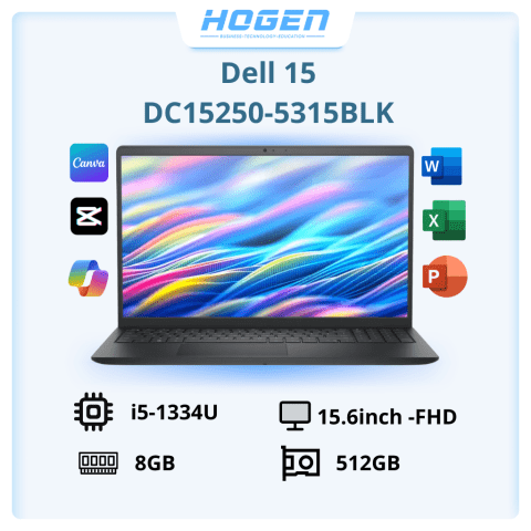Laptop Dell DC15250‑5315BLK – Intel i5‑1334U | 8GB | 512GB SSD | 15.6 inch FHD 120Hz | Carbon Black | Win11